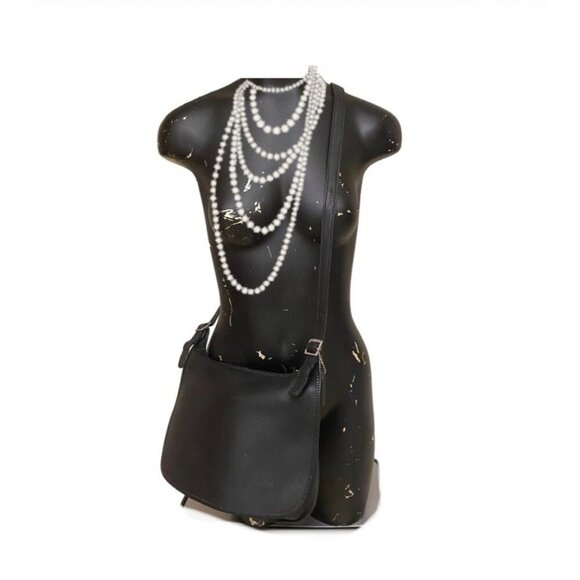 Vintage Coach 9134 Slim Hippie Flap Leather Crossbody Shoulder Bag in Black - Picture 1 of 10